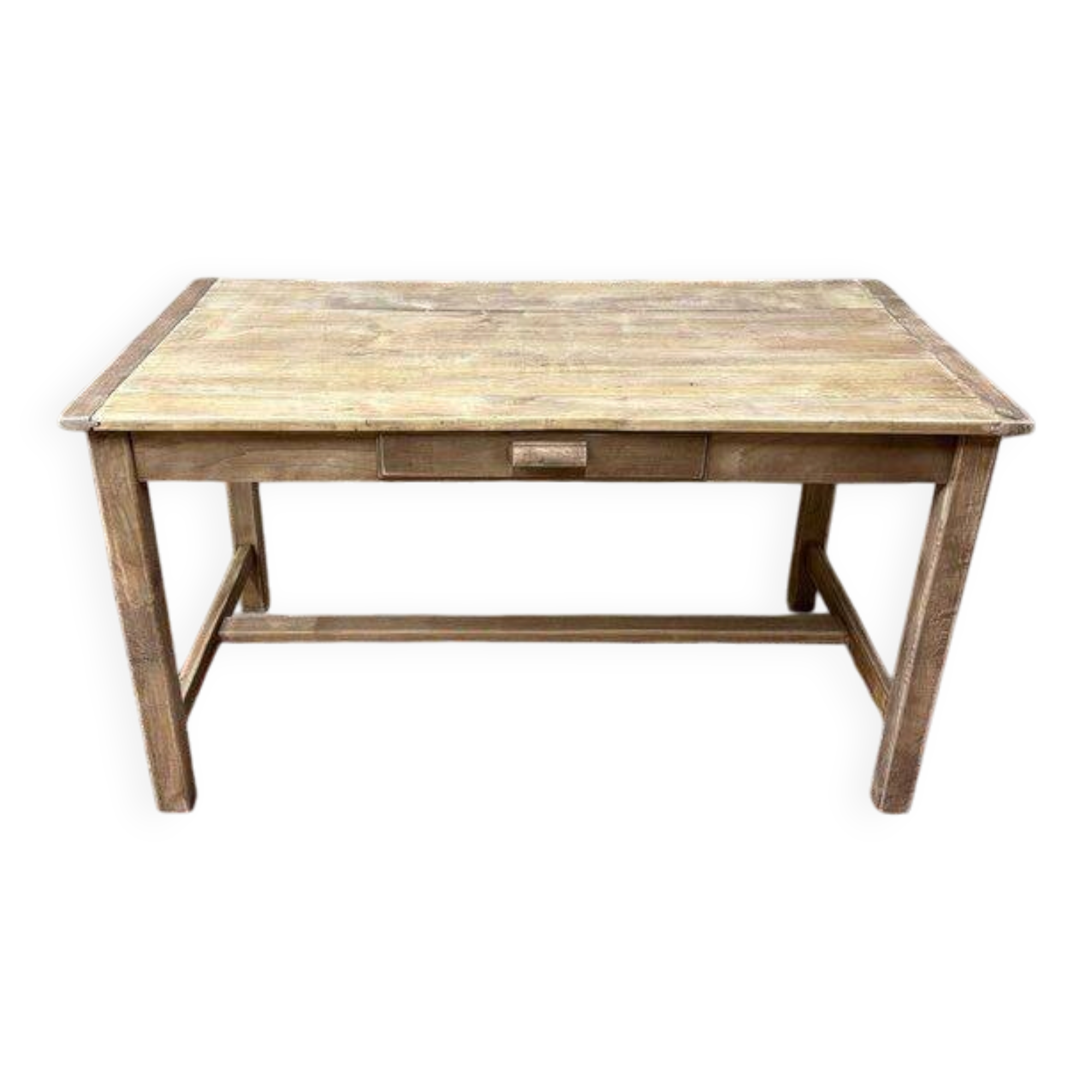 Jolie table ou bureau en bois décapé