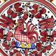 Wall plate by Deruta Etrusca, red rooster, Italian Majolica Pottery handpainted