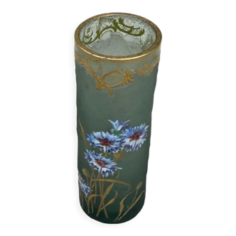 Enamelled glass vase