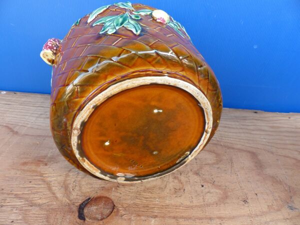 Ancien cache pot en barbotine de salins vase à fleurs kitsch