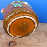 Ancien cache pot en barbotine de salins vase à fleurs kitsch