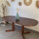 Table danoise ovale extensible en teck, années 60
