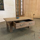 Rustic chestnut farmhouse coffee table
