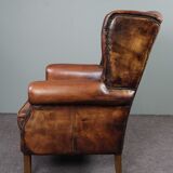 Sheep leather armchair + ottoman