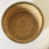 Rattan and brass basket 34 cm