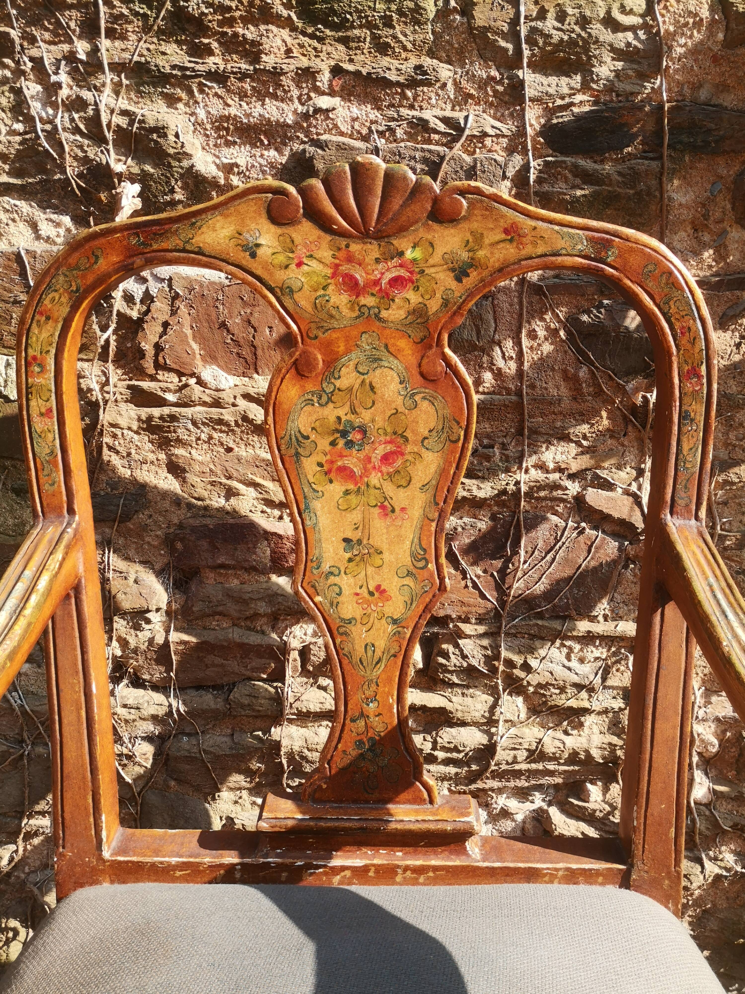 19th painted Italian armchair