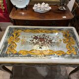 Glass églomisé center table