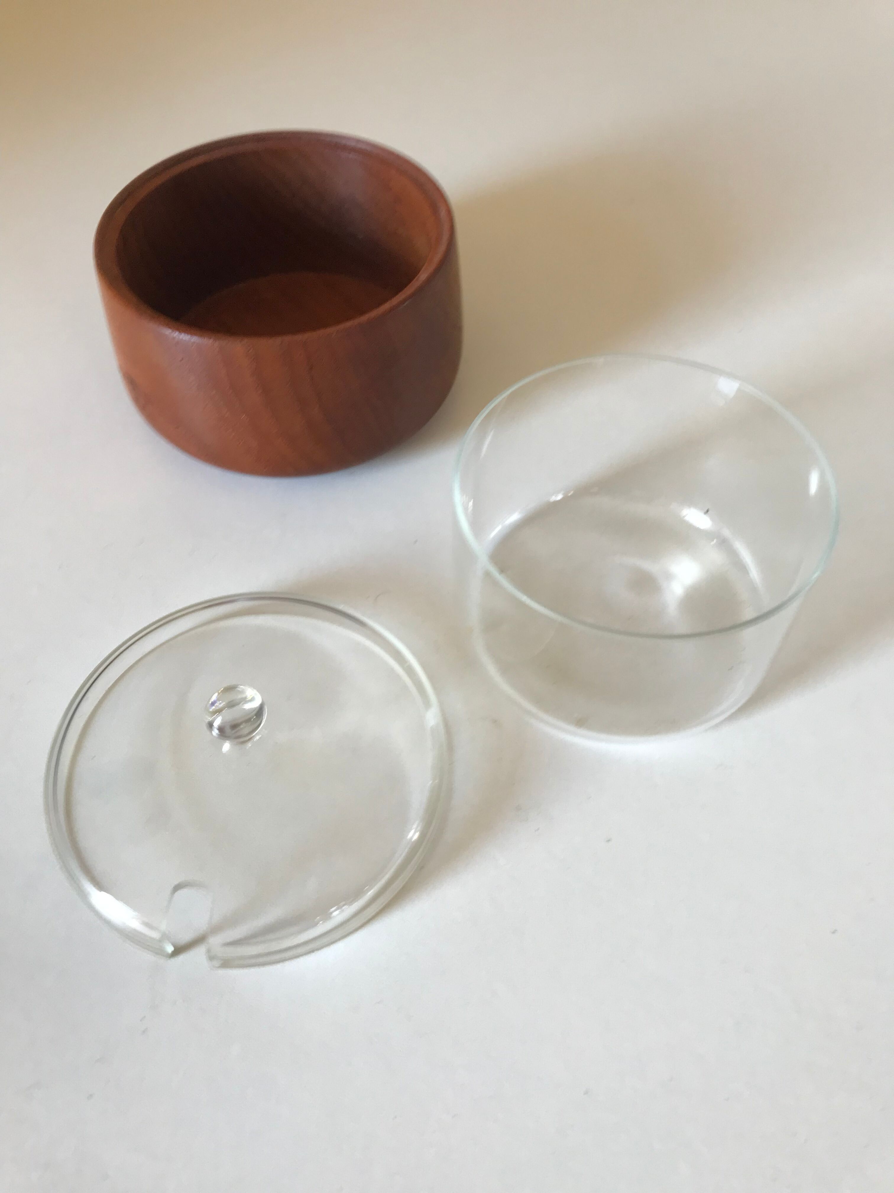 Teak spice pot and glass of the 60 years