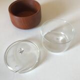 Teak spice pot and glass of the 60 years