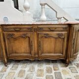 Louis XV style sideboard in walnut and marble