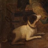 Antique Italian character painting from the 19th century