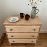 Vintage raw wood chest of drawers