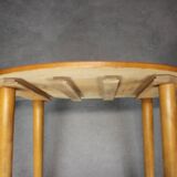 Restored Danish folding teak table with three nesting chairs by Poul Hundevad