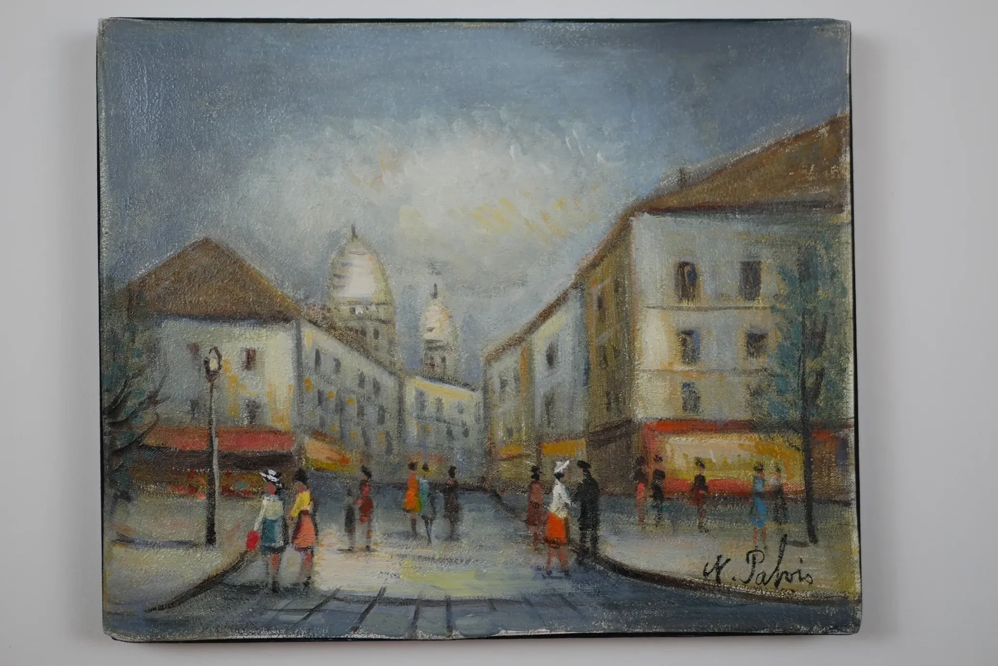Michel Pabois - Montmartre before the storm - Oil on canvas signed.