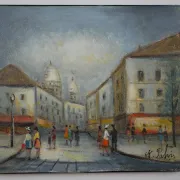 Michel Pabois - Montmartre before the storm - Oil on canvas signed.