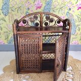 Vintage rattan wall shelf