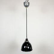 Industrial black enamel pendant lamp, 1950s