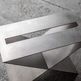 Contemporary stainless steel side table by Lena Coupez, Belgium, 2024