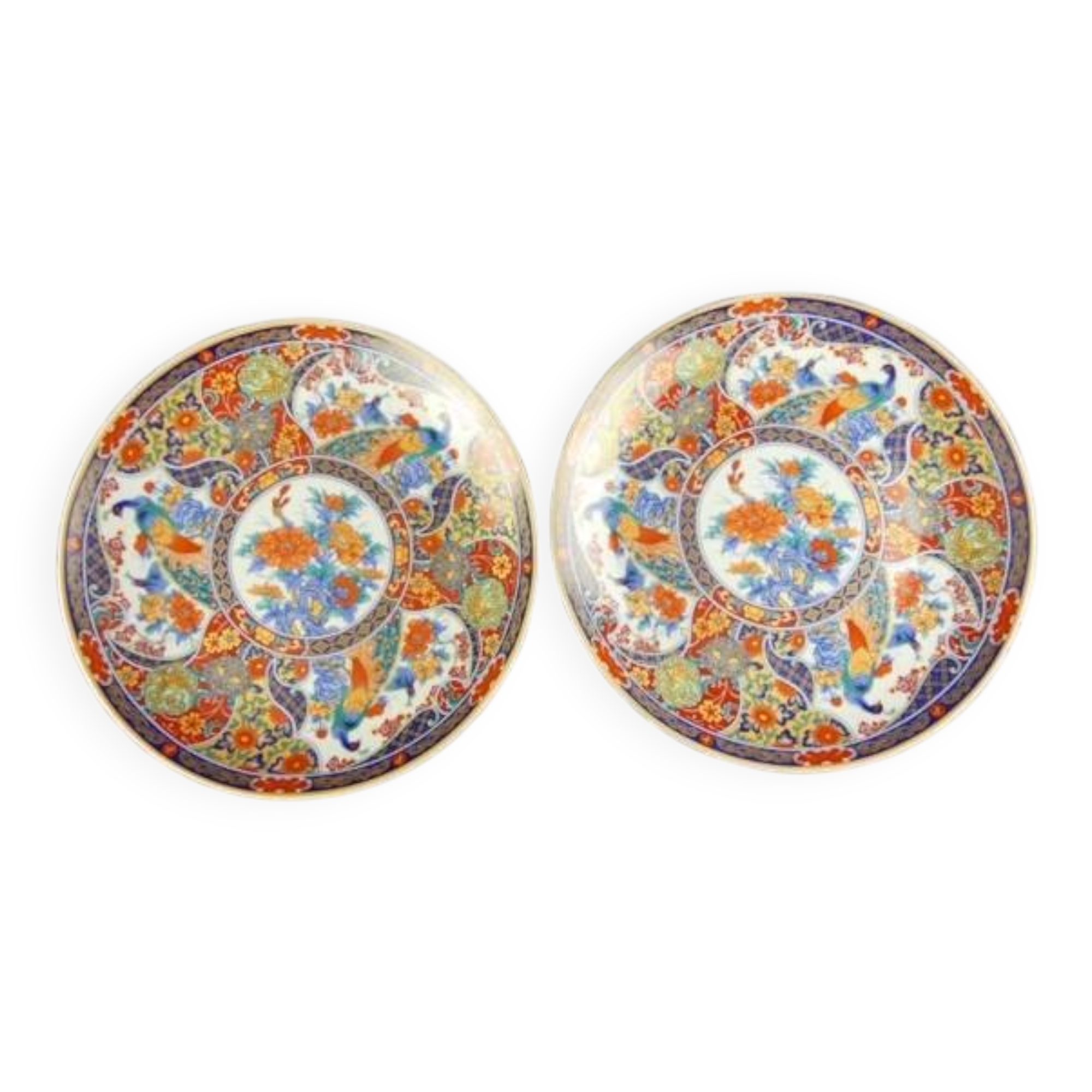 Pair of vintage Taous porcelain dessert plates, Morocco