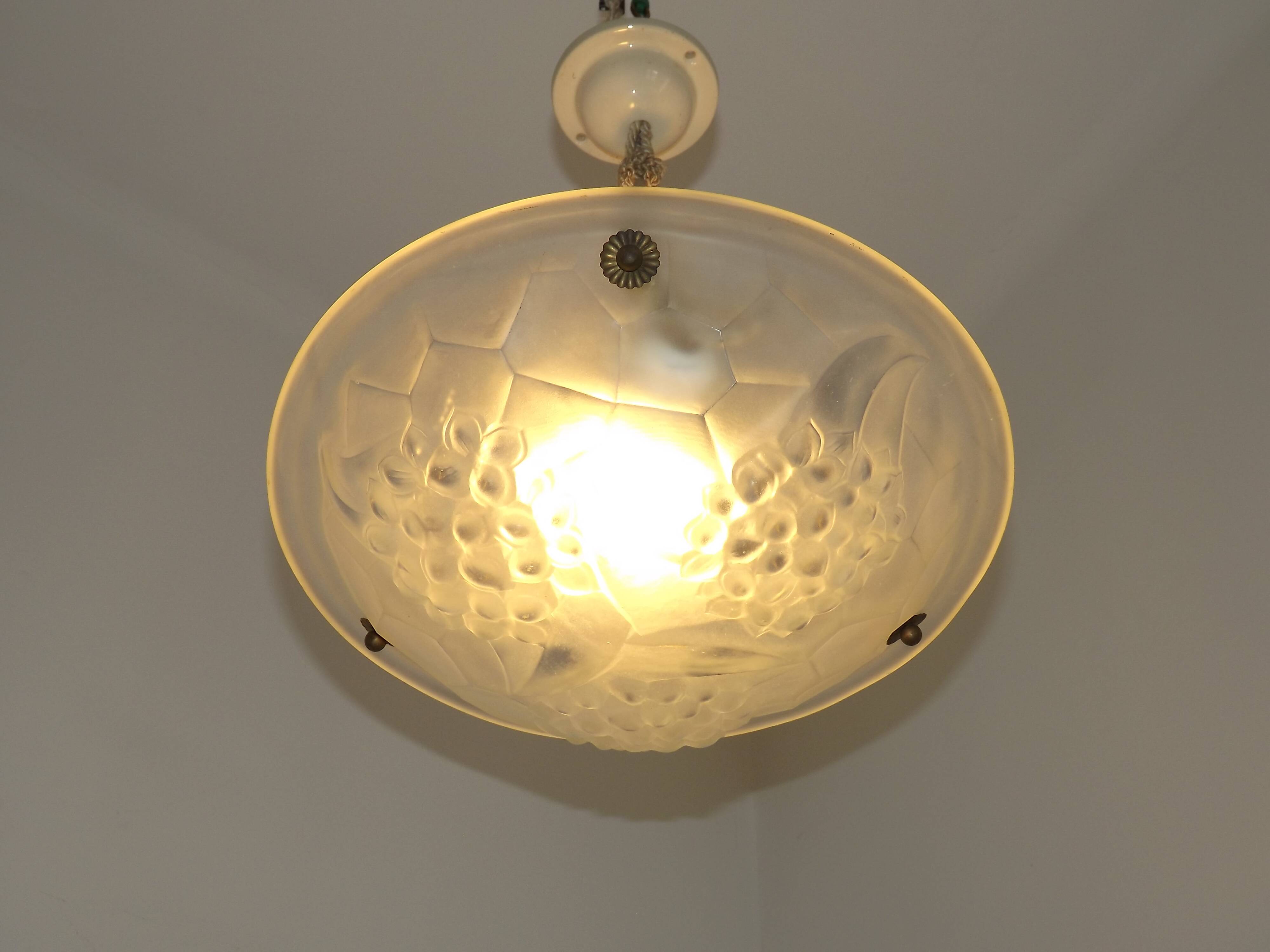 Elegant French Art Deco Plafonnier– Circa 1930 | Signed ROS / Degué