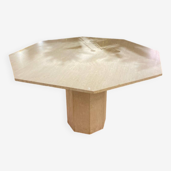 Octagonal travertine table 1970