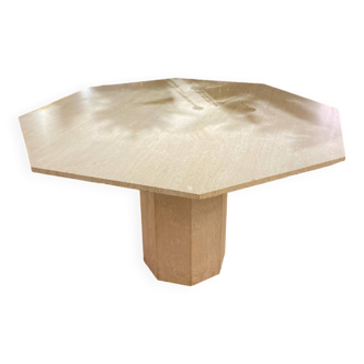 Octagonal travertine table 1970