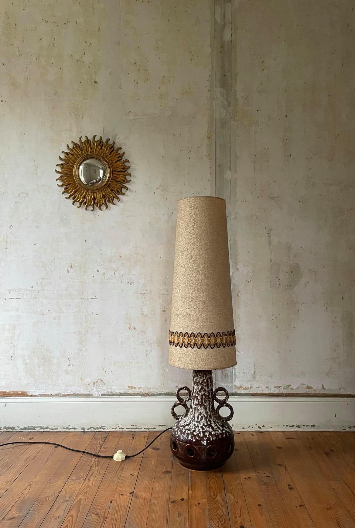 Ceramic floor lamp fat lava, germany 1960