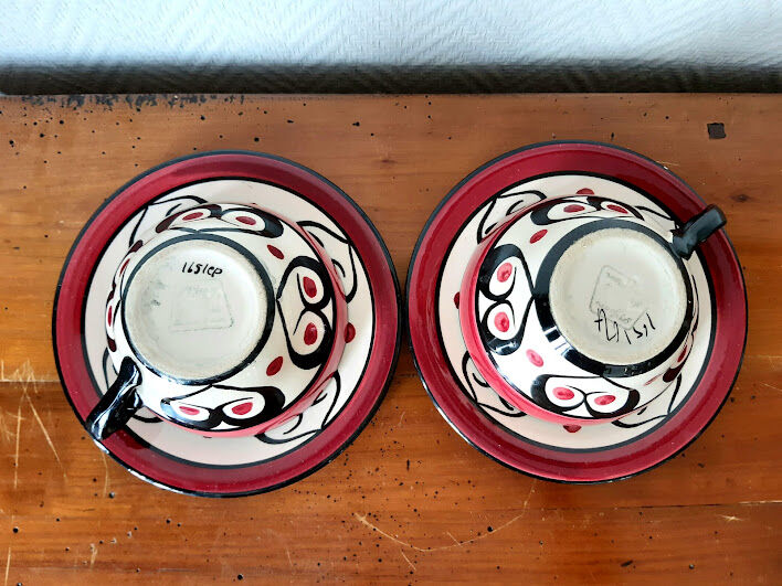 Pair of earthenware cups Saint Jean de Bretagne