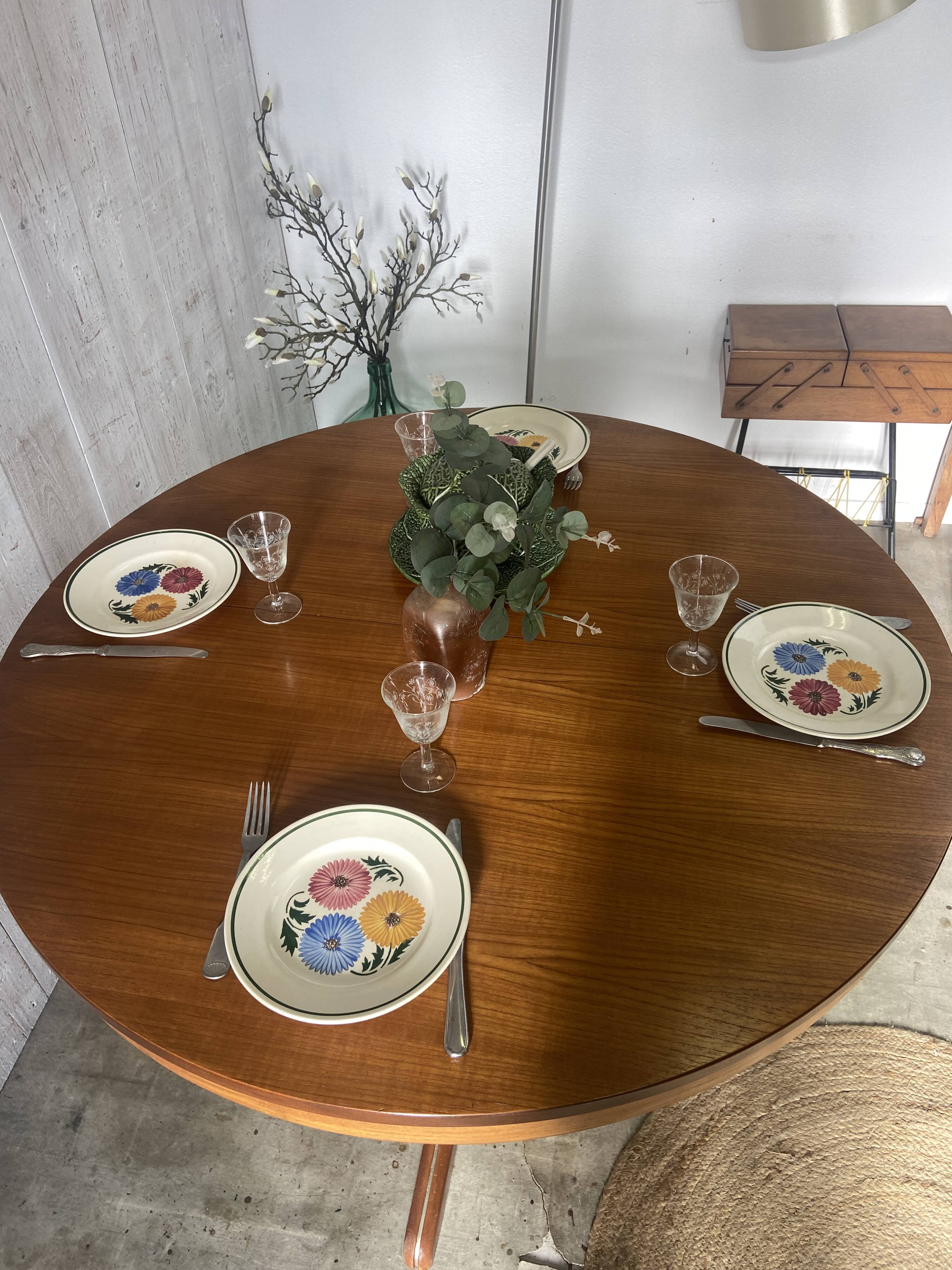 Table ronde extensible vintage
