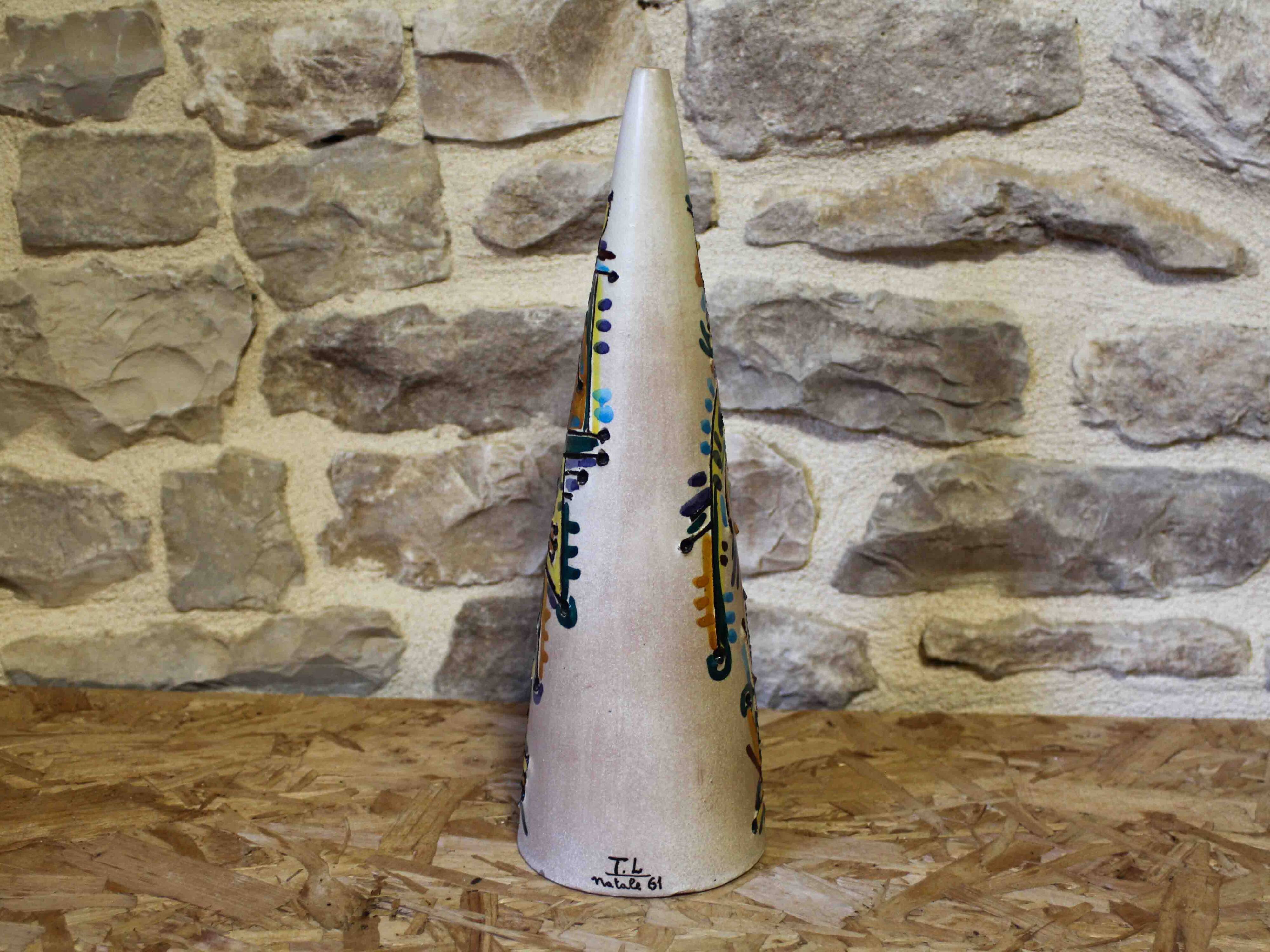 Giuseppe Mazzotti Albisola glazed ceramic soliflore vase