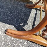 Bistro table with curved wooden legs