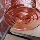 vase val saint lambert molded glass pink pedayer storied art deco