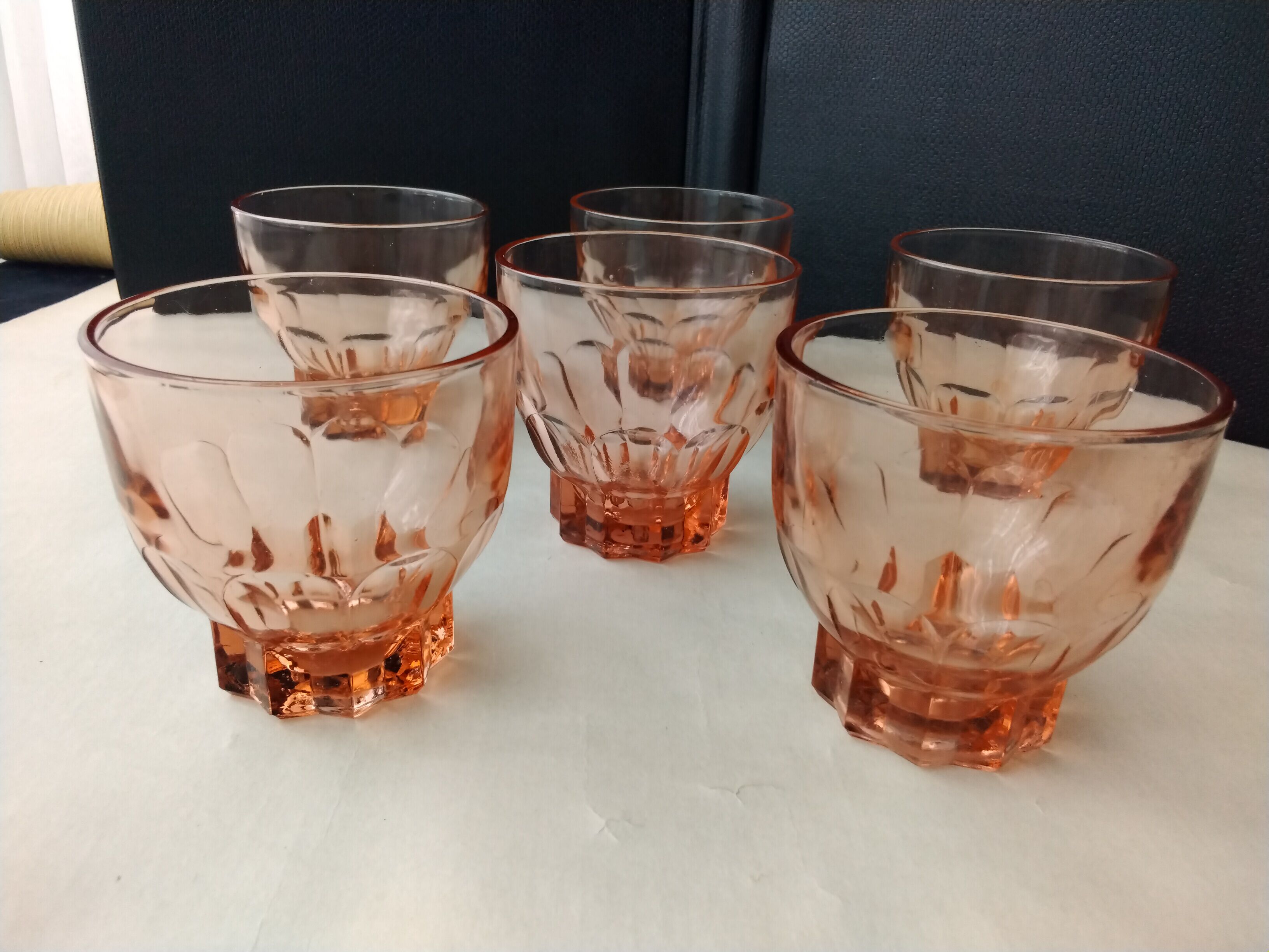 Set of 6 40s-50s glass table glasses