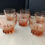 Set of 6 40s-50s glass table glasses