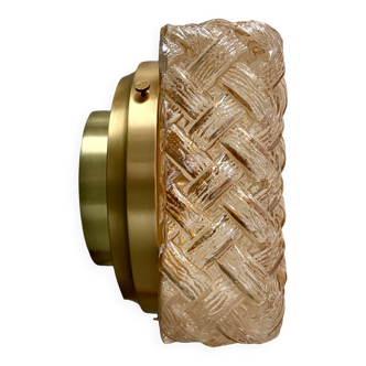 Vintage amber glass wall or ceiling light globe