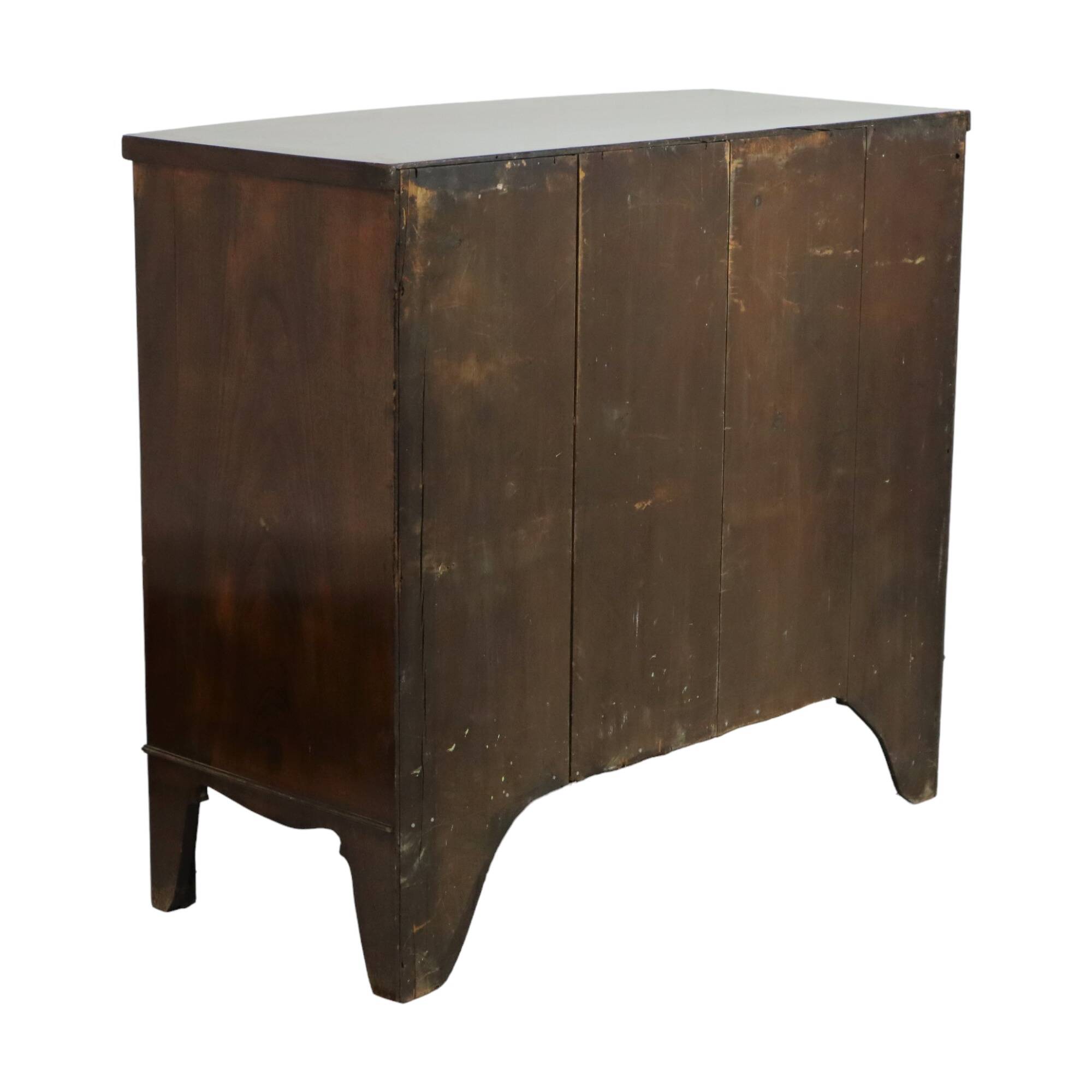 Grande commode antique anglaise bow front 1860 placage d'acajou 106cm