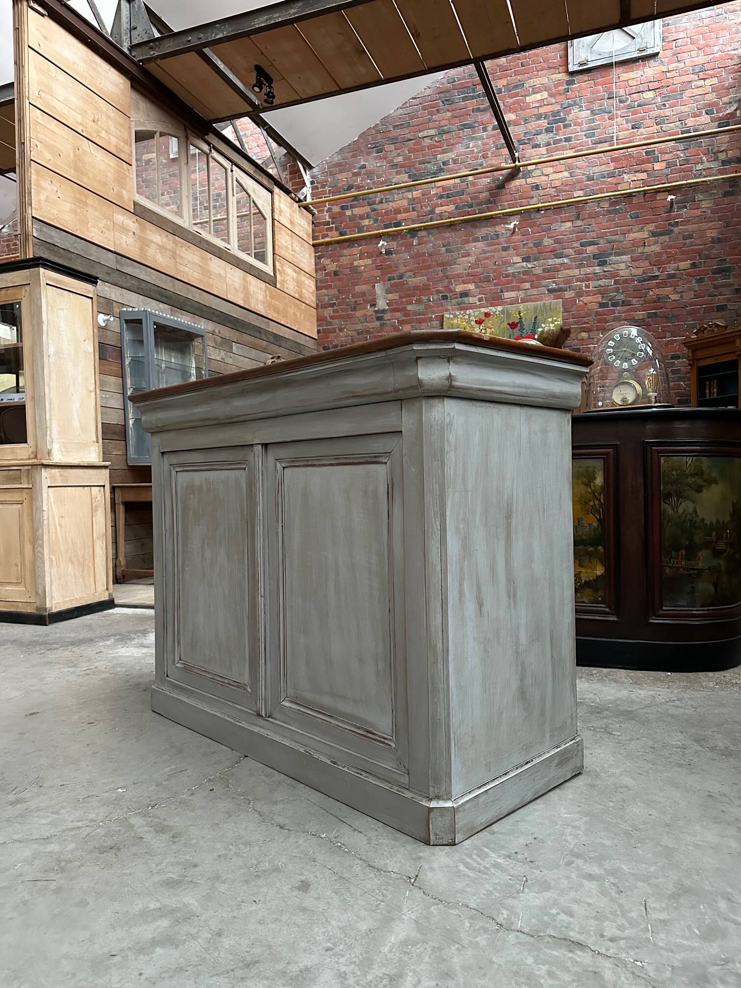 Patinated bar counter