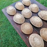 Set of 12 wicker restaurant bread baskets
