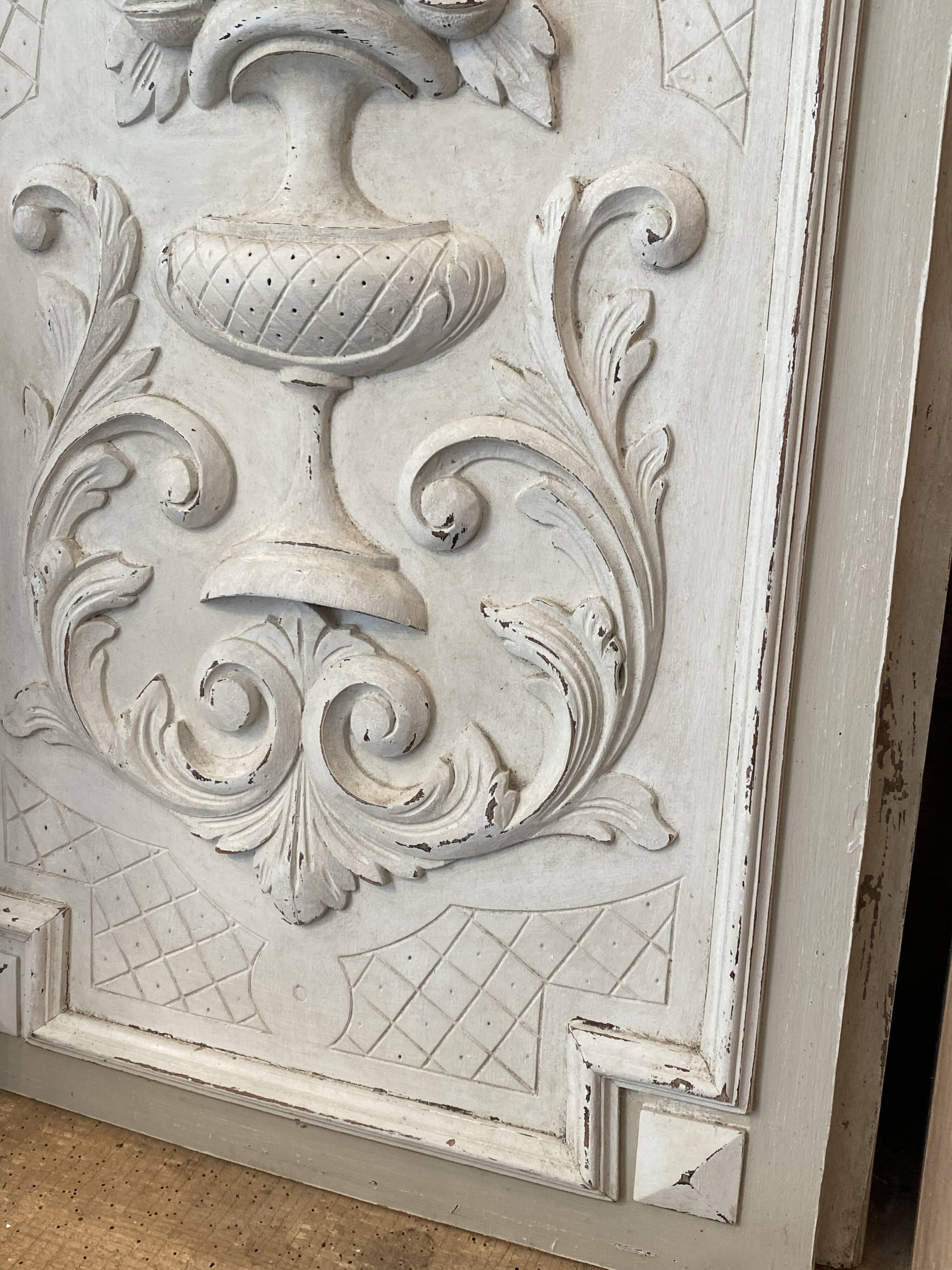 Old carved panel with patina