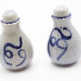 Salt and pepper shaker in blue sandstone