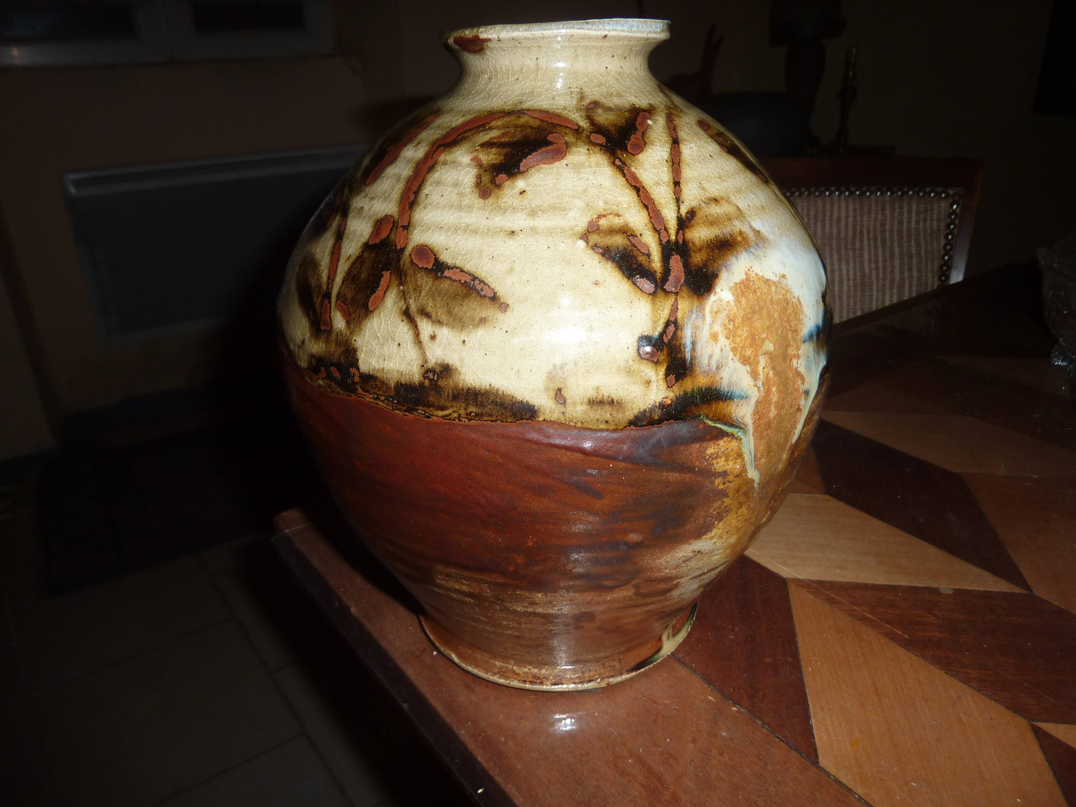 large stone vase - Yves Morvan