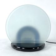 Mid-Century Gong table lamp in marble and glass by Bruno Gecchelin for Skipper. Italy 1981