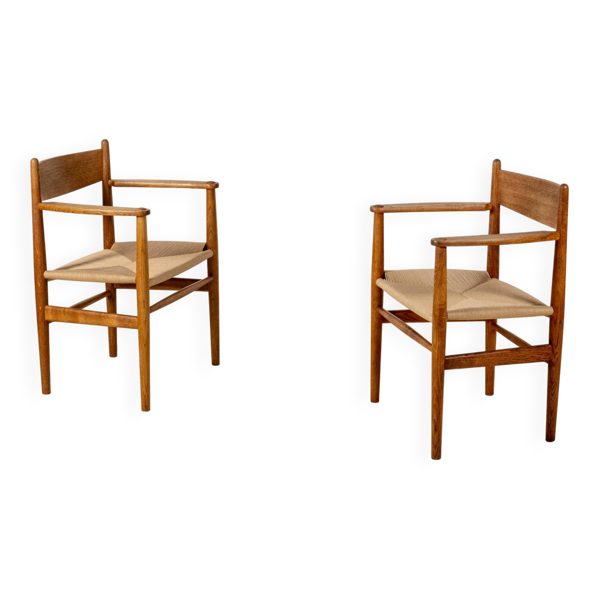 2x Hans J. Wegner CH37 in oiled oak, 1970s Denmark