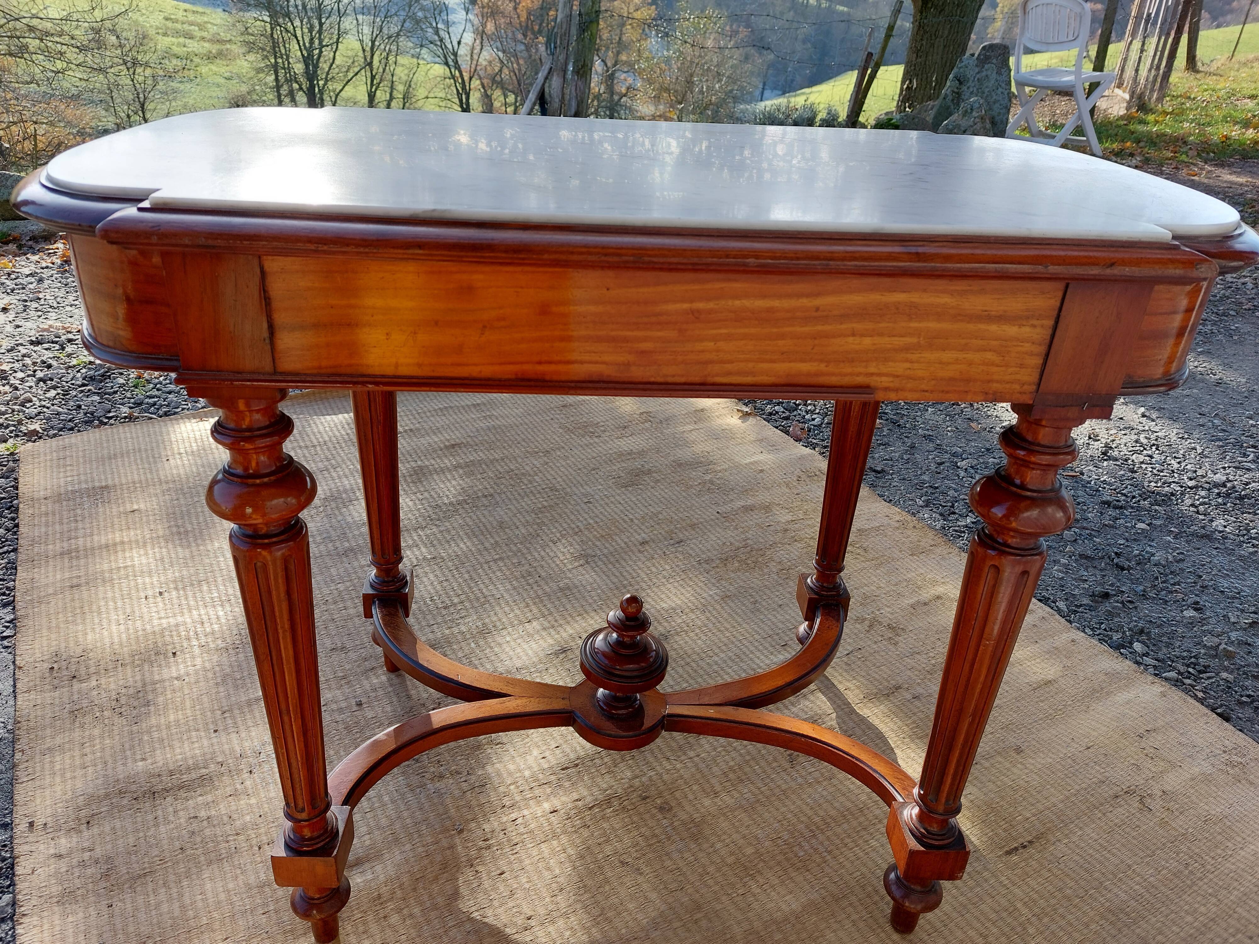 Console, white marble top