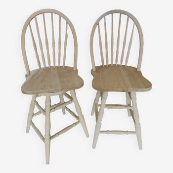 Raw wood bistro chairs