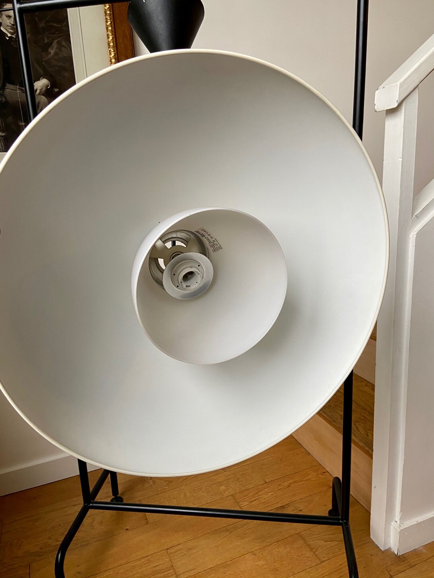 Industrial hanging lamp in white metal