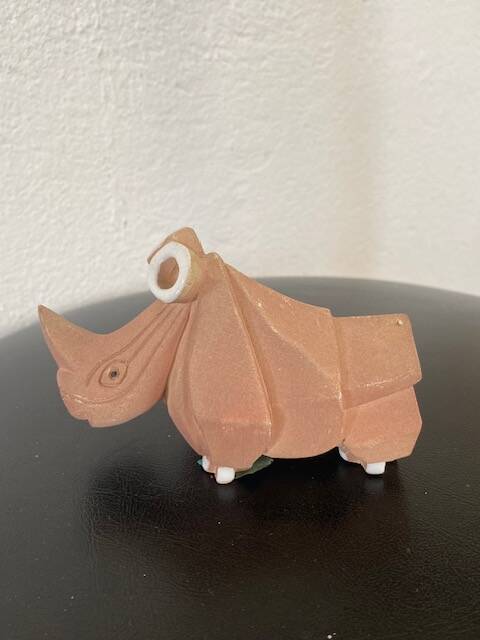 Rhinocéros vintage en céramique par Rinconada