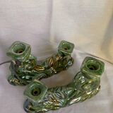 Set of 2 ceramic double candlesticks 1930s Hubert Bequet