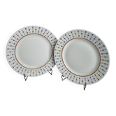 Paire d’assiettes plates Limoges Renaud & Cie, modèle "Vieux Nyon", 23,5 cm