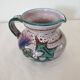 Pichet en céramique émaillée décor floral chardon Vallauris (Etienne Daniel)